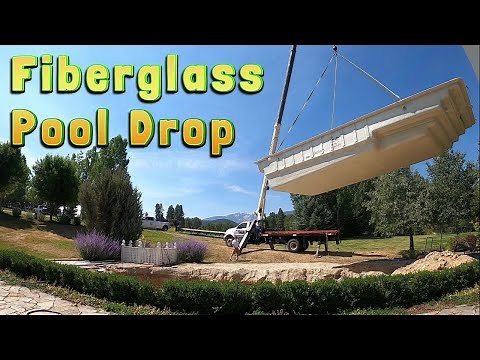 Latham Fiberglass Pool Install: Swimming Pool Install with Crane