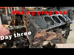 Cadillac LQ9 6 litre engine rebuild - LS6 cam install - day three