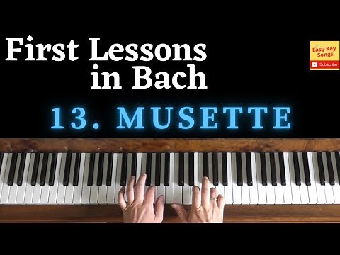 JS Bach - 13 Musette. Piano Tutorial with videoscore. First lessons in Bach