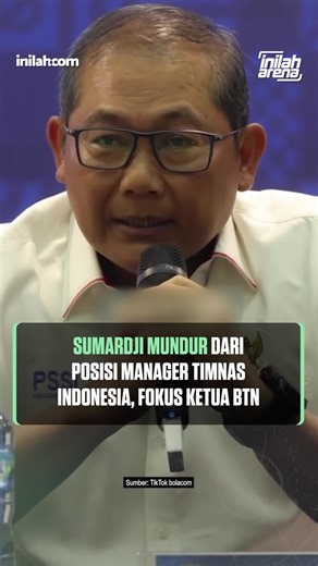 Ketua Badan Tim Nasional (BTN) PSSI, Sumardji telah mengambil keputusan untuk mundur dari posisi manajer Timnas Indonesia dan Timnas Indonesia U-23. Keputusan mundur dari dua posisi itu disampaikan Sumardji dalam jumpa pers di Menara Mandiri, Jakarta, Selasa (16/12) malam. Sumardji beralasan keputusan mundur ini diambil salah satunya karena ingin fokus sebagai Ketua BTN. Menurutnya tugas dan tantangan BTN akan sangat berat ke depannya. - Inilah Arena adalah bagian dari Grup Media @inilah_com | D