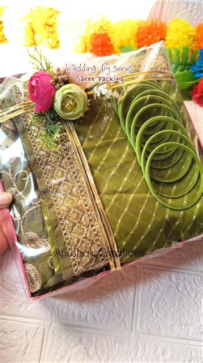 Saree Packing Idea for Wedding | Bridal Saree Packing | Gift Wrapping Idea #shorts #trousseaupacking