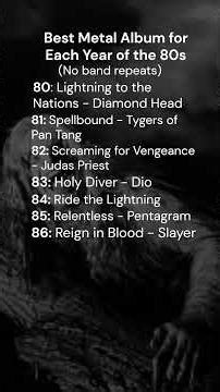 The Best Metal Album of Every Year (1980s) #metal #rock #thrashmetal #heavymetal #nwobhm