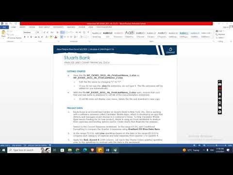 New Perspectives Excel 365/2021 | Module 4: SAM Project 1b Stuarts Bank #module4 #samproject1b