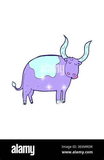 glitter effect animation of cartoon ox Stock Video Footage - Alamy