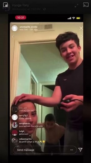 Kid crying because his haircut mess up.