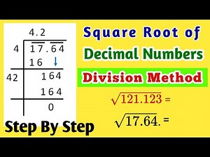 Square root of Decimal number by Long Division Method