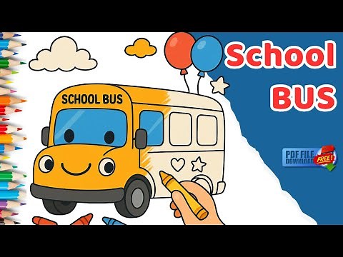 Learn to Color a Happy School Bus 🚌 | Easy Drawing for Kids