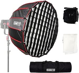 Came-TV Parabolic Softbox,35.4inch/90cm Quick Set Up with Honeycomb Grid/Diffusers/Bag,Compatible with Aputure 120d II Light Dome LS 60d/x/Amaran 100 200dx/Amaran COB 60d/60x Boltzen 55W