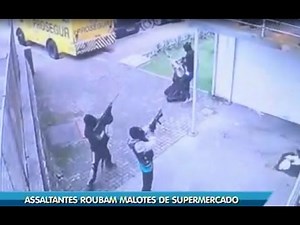 Assaltantes roubam malotes de carro-forte em supermercado de Florianópolis