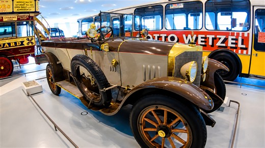 Inside the Mercedes-Benz Museum among classic cars (4K)