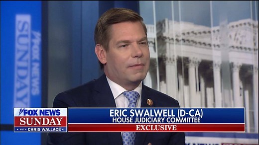 "Innocent people would say, 'go cooperate with Congress, I did nothing wrong.' Only a guilty person would block people like John Bolton and Mick Mulvaney from coming to Congress." Earlier, during an interview with Chris Wallace on "Fox News Sunday," Congressman Eric Swalwell discussed the ongoing impeachment inquiry into President Trump following the second week of public hearings. | Fox News