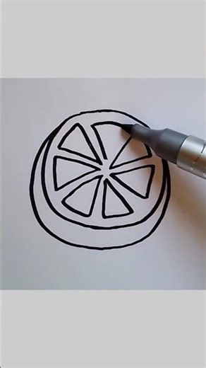 How to draw Orange🍊|#art #beginners #easy #drawing #simple #shorts #unique #youtube #fruits #orange