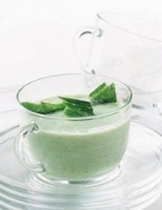 Sorbet au concombre et sa menthe hachée