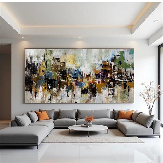 Urban Silence – Original Abstract Cityscape Painting on Canvas for Home, Office Decor - Etsy