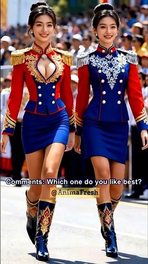 Gorgeous Twin Parade Queens in Beautiful Uniforms – Part 15 #FashionArt