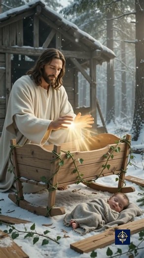 ​Jesus Miracle: A Warm Crib for the Helpless Baby ✨ #christianshorts #jesus #animals #faith #miracle