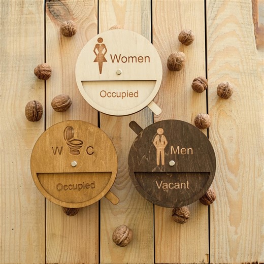 Washroom Signage, Guest Bath Sign, Lavatory Sign, Occupied Bathroom Sign for Home, WC Door Plate - Etsy