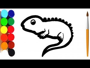 How to Draw a Lizard Step by Step For Kids | Lizard Drawing, Painting and Coloring for Kids #lizard