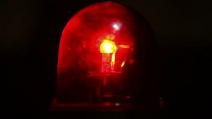 Red emergency light flashing
