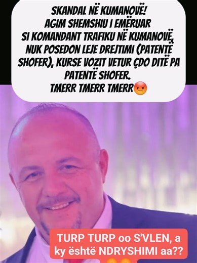 Merni me mend, komandanti i trafikut Agim Shemshiu i cili nuk ka vet patentë shofer dhe vozit vetur çdo ditë, do ta kontrrolloje trafikun në Kumanovë, plus është JURIST me profesion... TURP dhe MARRI e madhe, a kjo është NDRYSHIMI ooo S'VLEN. A kësi lloj njerëzish zgjedhni aa? a ky kana NDRYSHIMI juaj aa??? TURP ore TURP😡😡😡😡 #kriminela #VMRO #Mickovski #tradhetar #hajna #hajduta #VLEN @Me Izet Mexhitin @VLEN #hajna #tradhetar #Mickovski #VMRO #kriminela #VLEN #hajduta #vmro #billi #mickovski