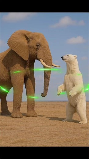 African Elephant vs Polar Bear | Who Is Taller & Stronger? #sanbartasnaturemotivation