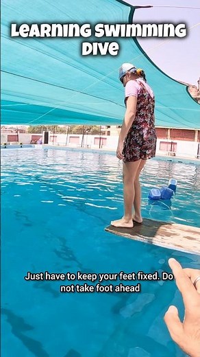 Watch Her First Swimming Dive from 1m Diving Board 🏊🏻 #swimming #dive #swimmingtips