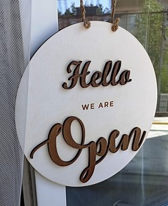 Open Closed Sign for Business - Custom Boutique, Store, Salon Sign | Personalized Custom Wooden Sign | Hanging Round Wood Open Closed Sign - Etsy