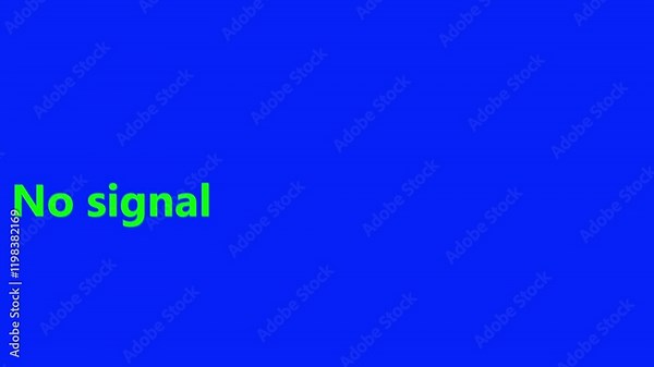 The "No Signal" icon appears when a device, such as a TV or phone, cannot establish a connection to a network or signal source, indicating loss of service. Stock Video