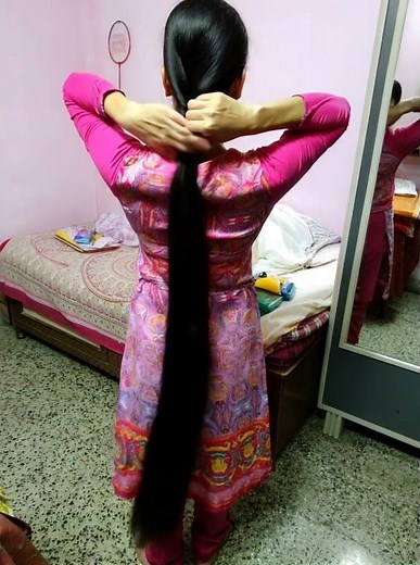 Mature Lady Braids Her Knee-Length Hair Like a Pro in Seconds! | Thick Long Hair Braided Like a Pro!