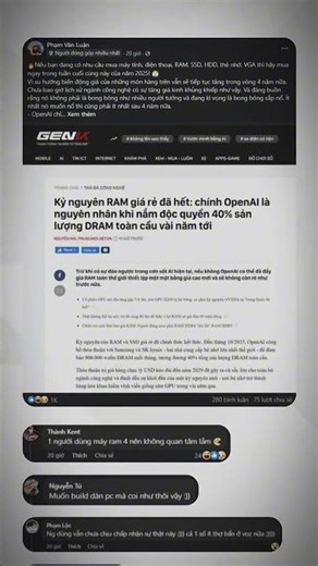 GIÁ RAM, SSD, HDD, Thẻ Nhớ TĂNG CAO ĐỘT NGỘT! Nguyên Nhân & Dự Báo Thời Gian Tới #GiaRamTang#dvnt