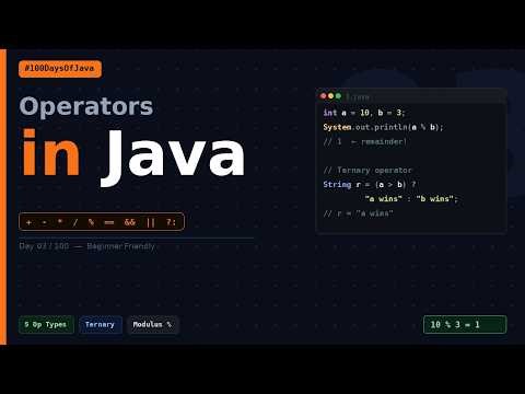 Day 03 / 100 Days of Java — Operators in Java | #100daysofjava