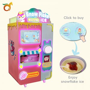 [Hot Item] Intelligent Sleep and Power Saving Coin Operated Ice Cream Vending Machine Snowflake Making Manufacturer