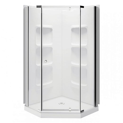 Cabine de douche néo-angle avec base et murs en acrylique A&E Bath and Shower Nevada, noir, 36 po | Canadian Tire