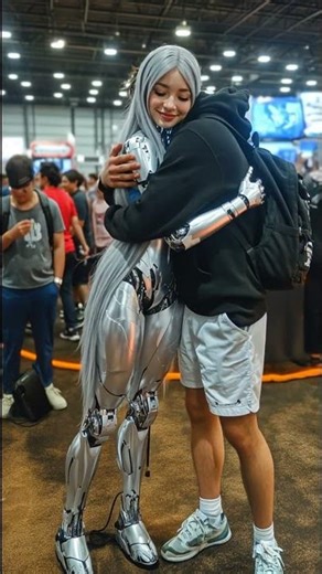 A lad is seeing an android girl 😍🥰😘#android #humanoid #futuristic