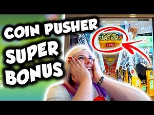 Flintstones coin pusher SUPER BONUS at Circus Circus arcade - Let's WIN it!