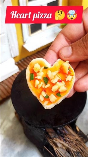 Mini Heart Pizza 🤯| Viral Mini Cooking 🔥| Tiny Foods 😋| Mini Kitchen 🤩 #minifood #tinyfood #viral