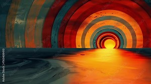 A series of concentric circles each containing its own unique design and colors mirroring the neverending cycle of birth and death in the universe. Stock Video