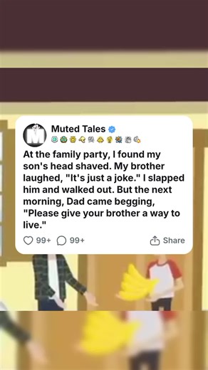 At the family party, I found my son's head shaved. My brother laughed,