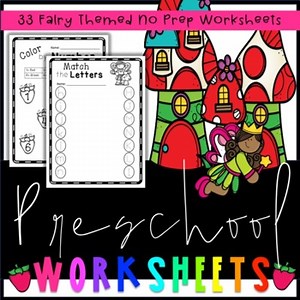 Pre-K Worksheets | Early Kindergarten Worksheets | Fairy Worksheets | Spring