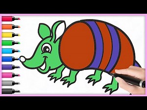 How to Draw A Cute Armadillo | Drawing Tutorial For Children