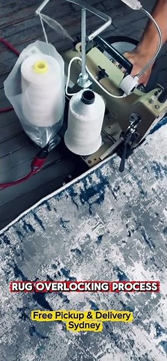 Rug Overlocking Process | FREE Pickup & Delivery SydneyClean rug edge stitching to stop fraying.