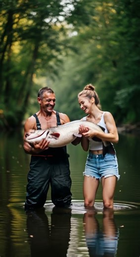 Why is the man holding the catfish? 👨🎣🐟❓ 그 남자 caught a giant surprise