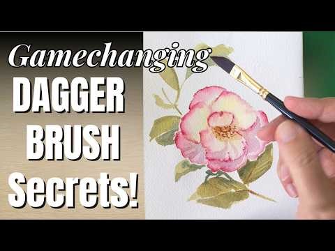 Watercolour Tutorial | Paint A Realistic Wild ROSE Fast | DAGGER Brush Method