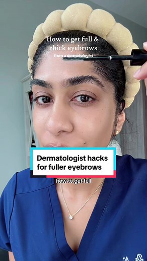 Two of the best dermatologist hacks to grow fuller, thicker and healthier eyebrows are to use minoxidil for growth and Vaseline for shaping & holding hairs in place. #eyebrows #thickeyebrows #fyp