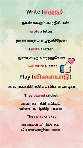 ✅ 2 Easy English Verbs | Play & Eat | Tamil Explanation #shorts