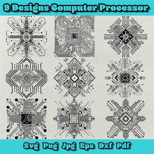 Computer Processor SVG Bundle: Circuit Board Designs (digital Download) - Etsy
