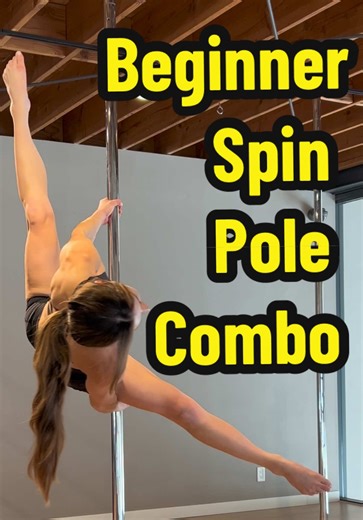 The exact beginner spin pole dance combo that we learned in spin pole 1 yesterday at D&A Flying Yoga. Wearing @Halara 🖤🖤 #poledance #poleflow #spinpole #polefit #funworkout