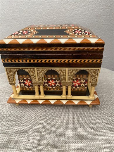 Vintage Marquetry Inlaid Wood Alhambra Palace Model Jewelry Box - Etsy