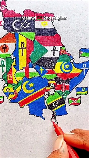 Draw Flag Map of Malawi 🇲🇼 #malawi