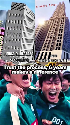 Trust the process. 6 years makes a difference 🏗️ #shorts #foryou #mincraft #minecraftbuilds #glowup
